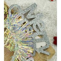 Bentita/cerc Mery Cristmas, culoare gri metalic cu beteala, marime standard, Flippy