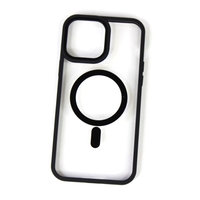 Husa MagSafe pentru Apple iPhone 13 Pro, Full Cover, Frosted Acrylic Color Big Hole, Magnetica, Incarcare Wireless, Vafy, Negru