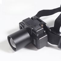 Lanterna LED de Montat pe Cap, Vafy, cu Raza Lunga de Zoom, Far Telescopic, Reglabil, Rezistent la Apa, pentru Pescuit in Aer Liber, Camping, Lumina Puternica, Lanterna, 7x4.5x6 cm, Negru