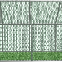 Cotet tarc pentru pasari, din otel galvanizat, cu plasa, 600x300x195cm