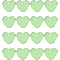 Set 9 Lumanari in Forma de Inima, Flippy, pentru Ziua Indragostitilor, Aroma de Mar, Ardere 3.5 h, din Parafina, 4 x 2 cm, Verde