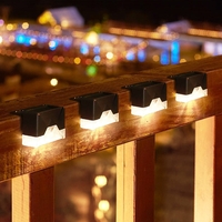 Aplica solara LED pentru Gradina, Flippy, Set 4 Bucati, ABS/Policarbonat, rezistenta la apa IP65, pentru trepte, borduri, terasa, 1.2V, 600mah, 7.9 x 5 cm, Lumina Alb calda, Negru