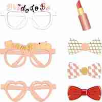 Set 23 de Accesorii pentru Petrecere, Flippy, Props pentru Coltul de Poze, Tematica Petrecerea Burlacitelor, Roz