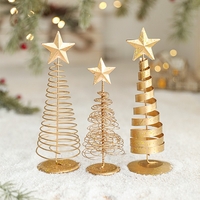 Brad de Craciun Ornament, Flippy, Decoratiune Brad micut din Metal, inaltime 19.5 x 6.5 x6.5 cm, Ornament de Craciun, Auriu