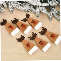 Set 10 Decoratiuni de Craciun, Flippy, pentru Sticle, Tacamuri, Model Ren, 14 x 6 cm, Multicolor