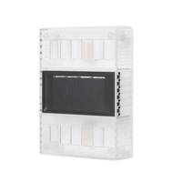 Aplica solara LED pentru Gradina, Flippy, Set 4 Bucati, ABS/Policarbonat, Rezistenta la apa IP65, pentru perete, 1.2V, 600mah, 10x2.5x7 cm, Lumina Alb calda, Transparenta