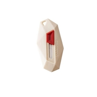 Cutter pentru Cutii, Flippy, Varf Rotunjit si Zimtat, Tip Breloc, 6.5x3.5 cm, Crem