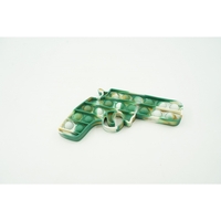 Jucarie antistres din silicon, Pop It Now and Flip It, Pistol, Alb/Verde