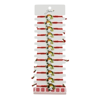 Martisor Bratara pentru Dama si Copii, Jolie, Model Unicorn Magic cu Curcubeu, Set 12 bucati, Pandantiv Emailat, Snur Reglabil, Rosu/Multicolor