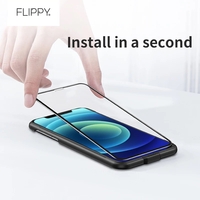 Folie de Protectie, Flippy, compatibila cu Apple iPhone 14 Pro Max, Electrostatica, Sticla Securizata, Top Glass, Anti-static, Negru