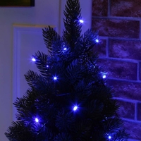 Instalatie de Craciun liniara Yoto, 17 m, din care 1 m cablu priza 220V, 200 LED, 8 jocuri de lumini, controler, fir negru, albastru