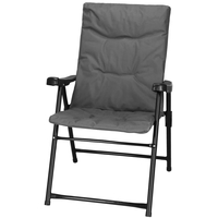 Scaun pliabil pentru terasa sau camping, sezut si spatar cu burete, maxim 120kg, gri
