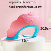 Viziera de Protectie Baie Pentru Copii, Fippy, Model Coronita Leu, Dimensiune ajustabila, Durabil, Usor de curatat, Impotriva Samponului, pentru Ochi si Urechi, TPE+PP, 21x20.5 cm, Roz