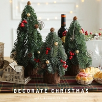 Decoratiune Craciun pentru Masa, Flippy, Ornament de Decor Model Brad de Craciun de Dimensiuni Mici, pentru Birou si Interior, din Plastic 30 x 15 x 15 cm, Verde