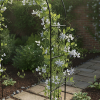 Pergola gradina pentru plante cataratoare cu ancore montaj, structura otel, 114x37x230 cm, verde inchis