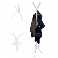 Cuier hol metalic 178 cm, 12 carlige, design minimalist, alb