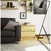 Noptiera cu 2 sertare din PAL laminat 16 mm, 60x40x55 cm, stejar artisan