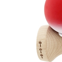Kendama X Originala, Profesionala, Flippy, Cupe Mari KING SIZE V3, Rubber Grip, Gaura in Baza, Rulment Metalic, din lemn 18 cm, Ata 62/65 cm, Gradient Rosu/Alb