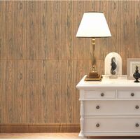 Set 10 Placi Tapet 3D, Vafy, 70 x 70 cm, Grosime 3 mm, din Rasina, Tip Placi de Lemn, Suprafata Acoperita 4.9 mp, Maro Inchis