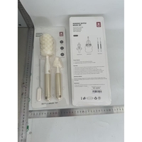 Set 3 Perii de Spalat Biberoane, Vafy, pentru Tetina, Biberon, Pai, Materiale Sigure, fara BPA, Curatare 360°, Bej