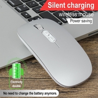 Mouse Wireless Reincarcabil, Vafy, Compatibil Windows/macOS, Bluetooth 5.1 + 2.4GHz, Silentios, DPI 800/1200/1600, Argint