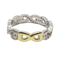 Inel pentru Dama Argint 925, Jolie Silver, Model Infinit, Placat Cu Aur Galben si Minizirconii, 4.9 g, Argintiu/Auriu