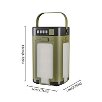 Lampa pentru Camping, Flippy, Lampa LED, Reincarcabila Solar si cablu TYPE-C, Tip Felinar 4 Laturi si Lanterna in Baza, Impermeabila, 12.5 x 7 x 7 cm, Verde