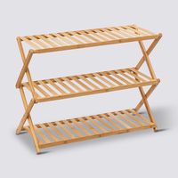Etajera pantofi pliabila din bambus, pentru 9 perechi, 70x29x53 cm, natur