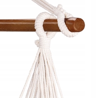 Hamac tip leagan suspendat pentru casa sau gradina HM19, gri deschis cu perne, 130x100cm, 150kg