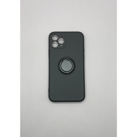 Husa protectie Vafy compatibila cu Apple iPhone 11 Pro Liquid Silicone Ring cu suport rotativ Negru
