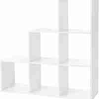 VASAGLE Biblioteca cu 6 compartimente, unitate de depozitare pentru decoratiuni, din lemn, 29x98x98cm, alb
