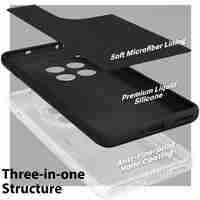 Husa de Protectie, Vafy, pentru OnePlus 12 5G, Liquid Silicone, cu Microfibra pe Interior, Protectie Antisoc, Compatibil Incarcare Wireless, Negru