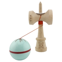 Kendama X Originala Silken, Profesionala, Flippy, Cupe Mari KING SIZE V3, Super Sticky, Gaura in Baza, Rulment Metalic, din lemn 18 cm, Ata 62/65 cm, Verde Mint