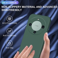Husa de Protectie, Vafy, pentru Huawei Mate 60 Pro, Liquid Silicone, cu Microfibra pe Interior, Protectie Antisoc, Compatibil Incarcare Wireless, Verde