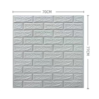 Set 10 Placi de Tapet, Vafy, Autoadezive, 70 x 77 cm, 3.5 mm Grosime, Suprafata Acoperita 5.3 mp, din PVC, Model Caramida, Gri