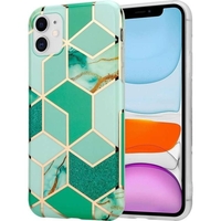 Husa protectie pentru Samsung S10E Soft IMD TPU Marble Geometric Verde