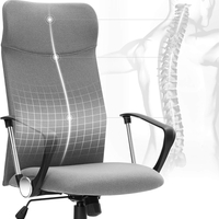 SONGMICS Scaun de birou ergonomic, reglabil pe inaltime, functie balans, maxim 120 kg, 63x63x120 cm, gri
