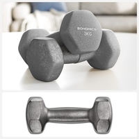 SONGMICS Set de 6 gantere hexagonale cu suport, 2x1kg 2x2kg 2x3 kg, multicolor