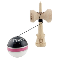 Kendama X Originala ROYAL SPIKE, Profesionala, Flippy, Cupe Mari KING SIZE V3, Super Sticky, Gaura in Baza, Rulment Metalic, din lemn 18 cm, Ata 62/65 cm, Inel Roz