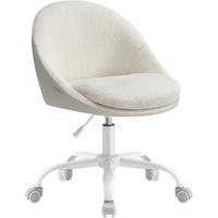 SONGMICS Scaun de birou ergonomic, inaltime reglabila, 60x60x(80-90) cm, bej