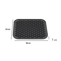 Covoras din Silicon pentru Scurgere Vase, Flippy, Uz Casnic, Rezistent la Temperaturi Ridicate, Izolator, 30x24 cm, Negru