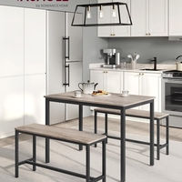 VASAGLE Masa de bar cu 2 banci, design industrial, 110x70x75cm, stejar sonoma