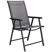 Scaun de gradina metalic, pliabil, 95x57x66cm, maxim 150kg, gri