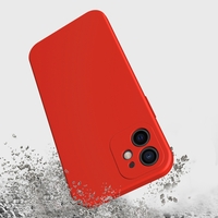 Husa pentru Samsung Galaxy A13 5G, Vafy, Liquid Silicone, cu Microfibra pe interior, Protectie Antisoc, Rosu