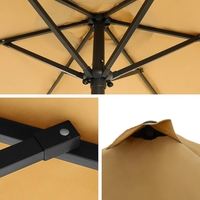 SONGMICS Umbrela de gradina 200 cm, inclinare dubla 30°, poliester UPF 50+, cadru metalic, maro taupe