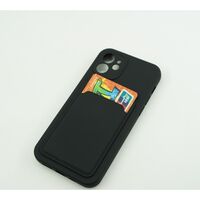 Husa protectie Vafy cu suport card compatibila cu Samsung A22 4G Negru