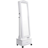 SONGMICS Oglinda de podea cu dulap depozitare bijuterii, iluminare LED si roti, cu cheie, 35x45x156 cm, alb