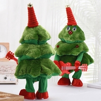 Bradut Dansator si Cantaret, Flippy, Decoratiune de Craciun, Jucarie Interactiva, cu Chitara, cu Lumini, 25 cm Inaltime, Verde