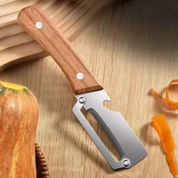 Curatator de Fructe/Legume, Vafy, 2in1, Desfacator de Sticle, Multifunctional, Maner de Lemn, Maro