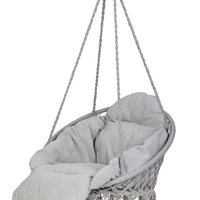 Scaun rotund tip leagan suspendat cu perna Confort Plus, casa sau gradina, gri